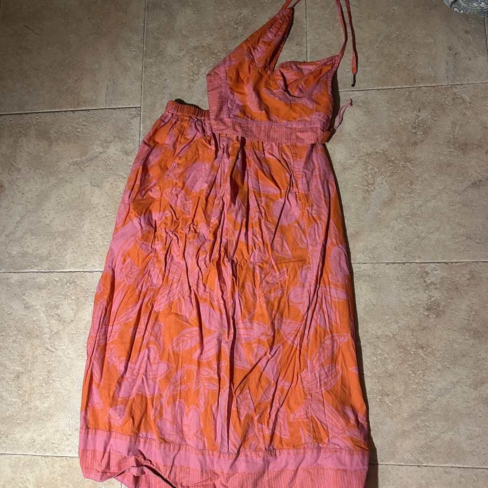 Free people: Orange and Pink Floral Dress